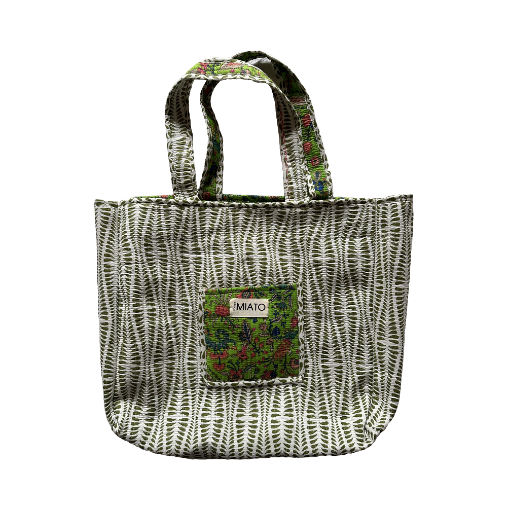 Totebag Amanda stampa Floreale-Fondo Verde